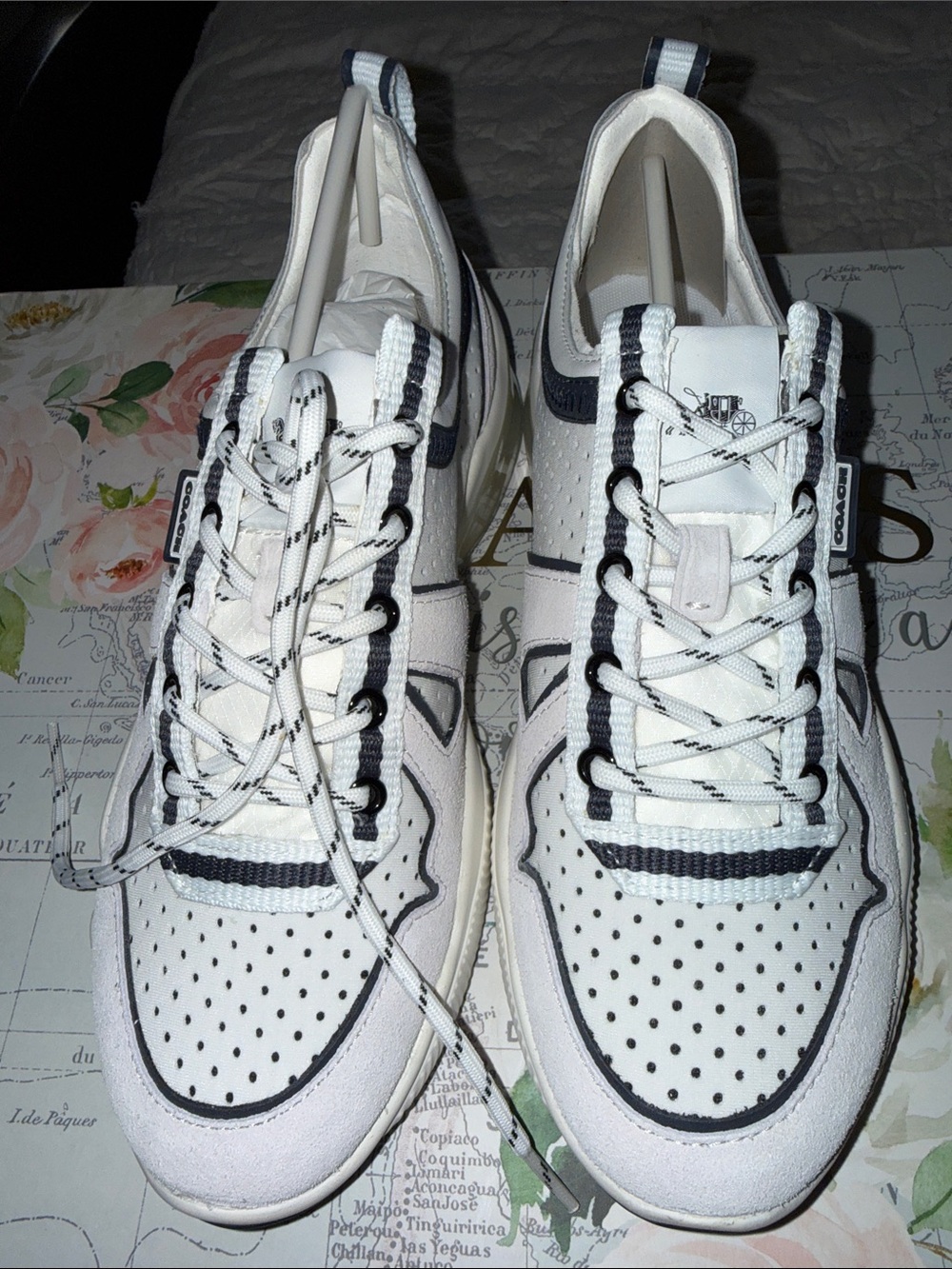 Coach White and Navy Women's Athletic Sneakers